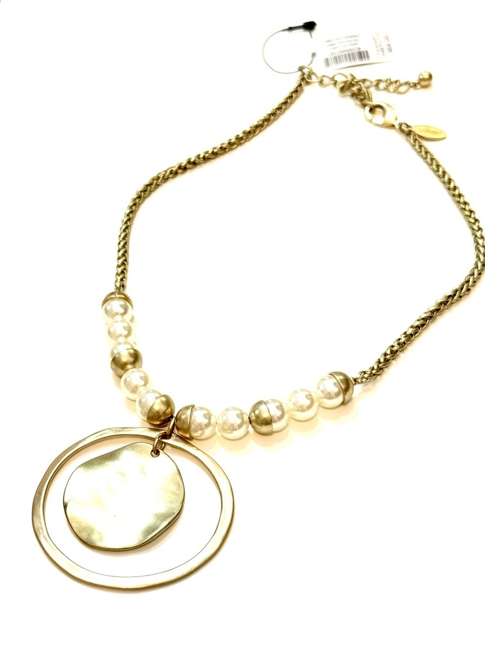 Chico’s Gold Pendant & Faux Pearl Statement Necklace | NWT - Picture 4 of 6